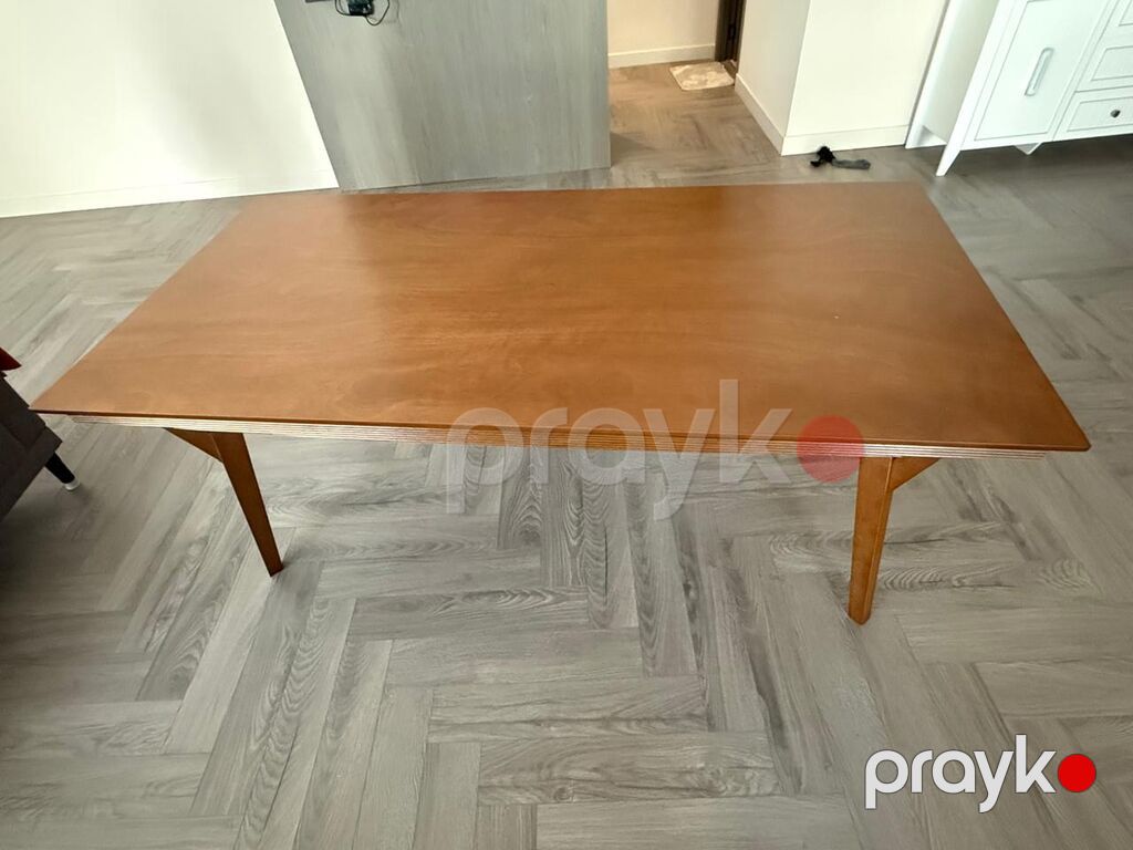 Modern taxta yemək/iş masası - Material: tam taxta (isti qəhvəyi — Masalar, Xırdalan (4)