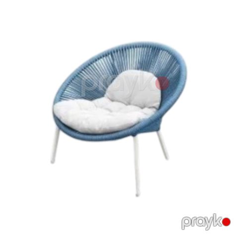Bağ kreslosu Artie Ballina C128, sintetik wicker, metal karkas, ağ, 74x78x84 sm — Bakı
