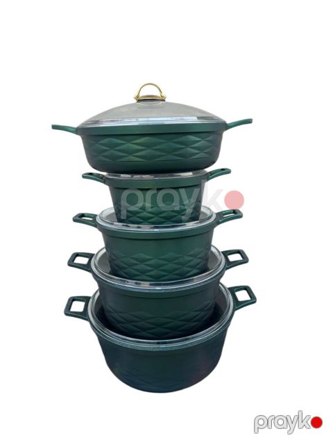 Qazan dəsti TW-AA1037, 5 əd, 4 mm, yaşıl — Bakı