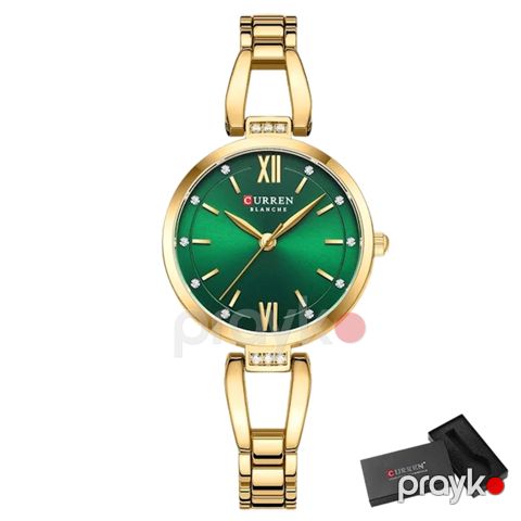 Qol saatı qadınlar üçün Curren C 9092 Gold/Green — Bakı