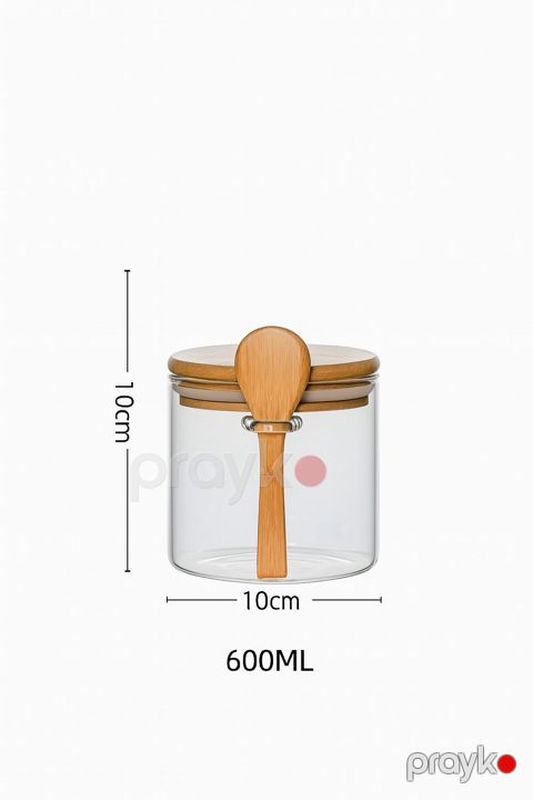 Bambuk qapaqlı və taxta qaşıq Plateon 0061 ilə saxlama qabı Plateon0061 — Bakı