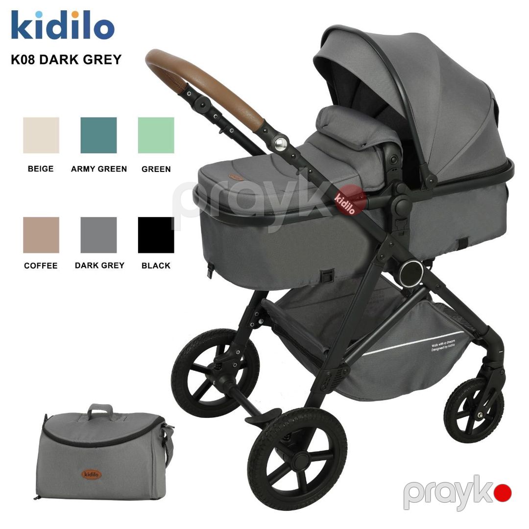 Uşaq gəzinti arabası Kidilo K08, 0+ yaş, boz — Mallar, Bakı (2)