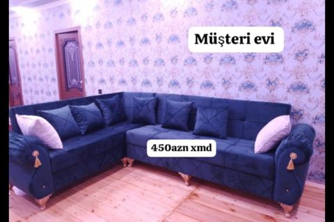 Künc divan – klassik və zərif dizayn - Ölçü: 280 200 sm (şəkildə — Ucuz serfeli Mebel — Sofas