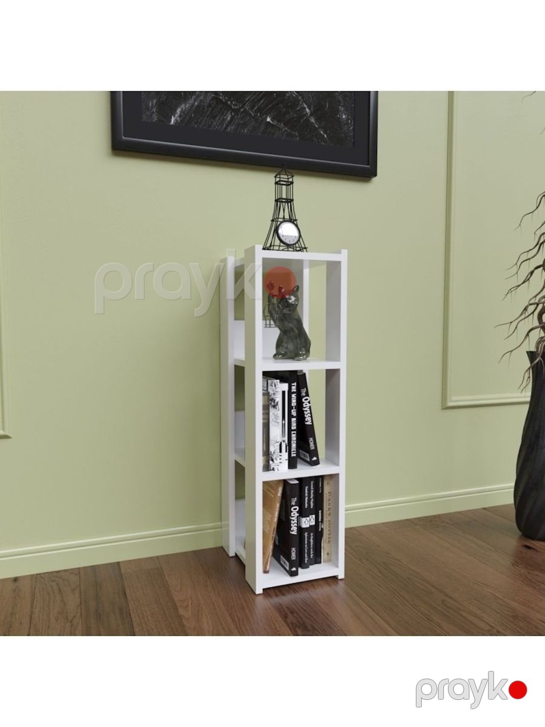 Stellaj 3563_StellajGostWhite, 23x30x80 sm, Ldsp, ağ — Mallar, Bakı (3)