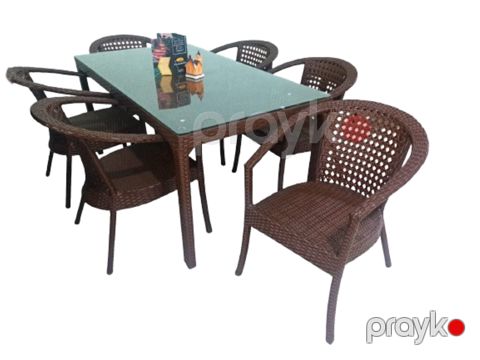 Bağ üçün mebel dəsti Zili Rattan Sofiya, 6 nəfərlik, qəhvəyi — Bakı