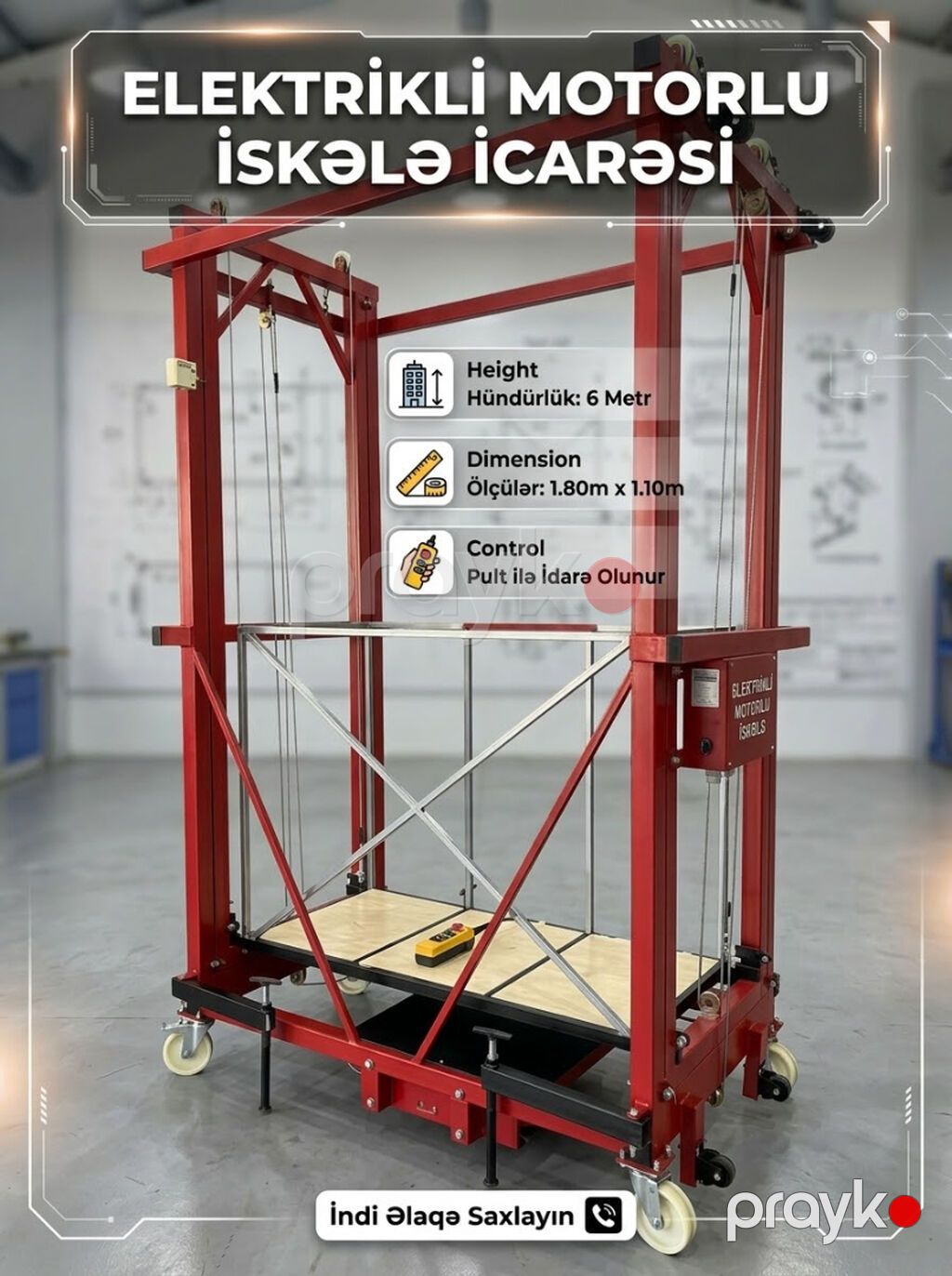 Elektrikli motorlu iskele icarəsi - Maks. hündürlük: 6 metr — Biznes və avadanlıq, Bakı (4)