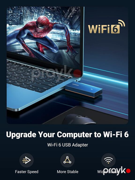 AX1800 Dual-Band Wi-Fi 6 Adapteri Ugreen CM499 (90340)" — Periferik cihazlar, Bakı (3)