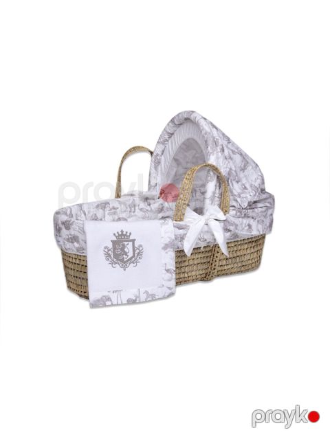Uşaq üçün səbət Funnababy Safari, taxta/pambıq, boz, 85x47x22/40 sm — Bakı