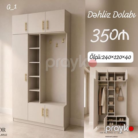 Dəhliz dolabı – ölçü: 240×120×40 sm - Funksional dizayn: iki qapılı — Mehdiabad