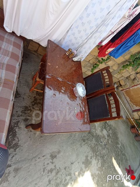Mətbəx üçün, İşlənmiş, Açılan, Dördbucaq masa, 2 stul — Bakı