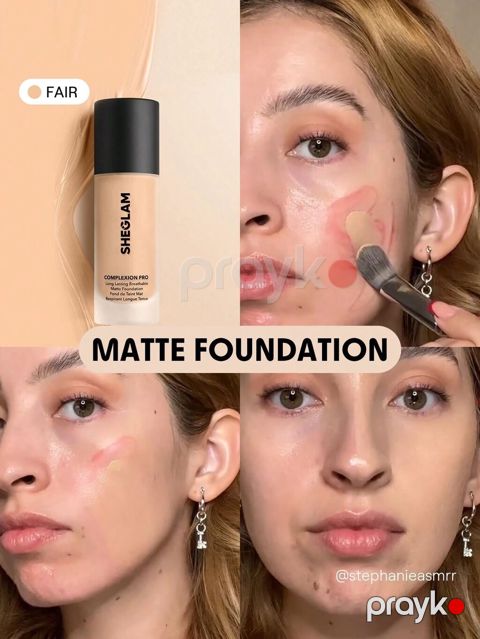 Sheglam Complexion Pro – uzunmüddətli, mat effektli tonal krem. “Fair” — Masazır