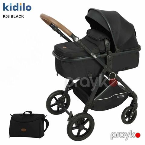 Uşaq arabası Kidilo K08, qara - Kidilo K08 Black — Bakı