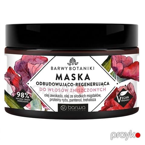 Saç maskası Barwa Botaniki, Zədələnmiş saçlar üçün, 220 ml — Bakı