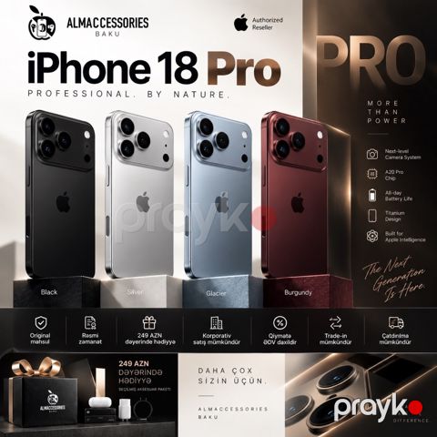 Apple iPhone 18 Pro Burgundy 1TB/12GB — Bakı