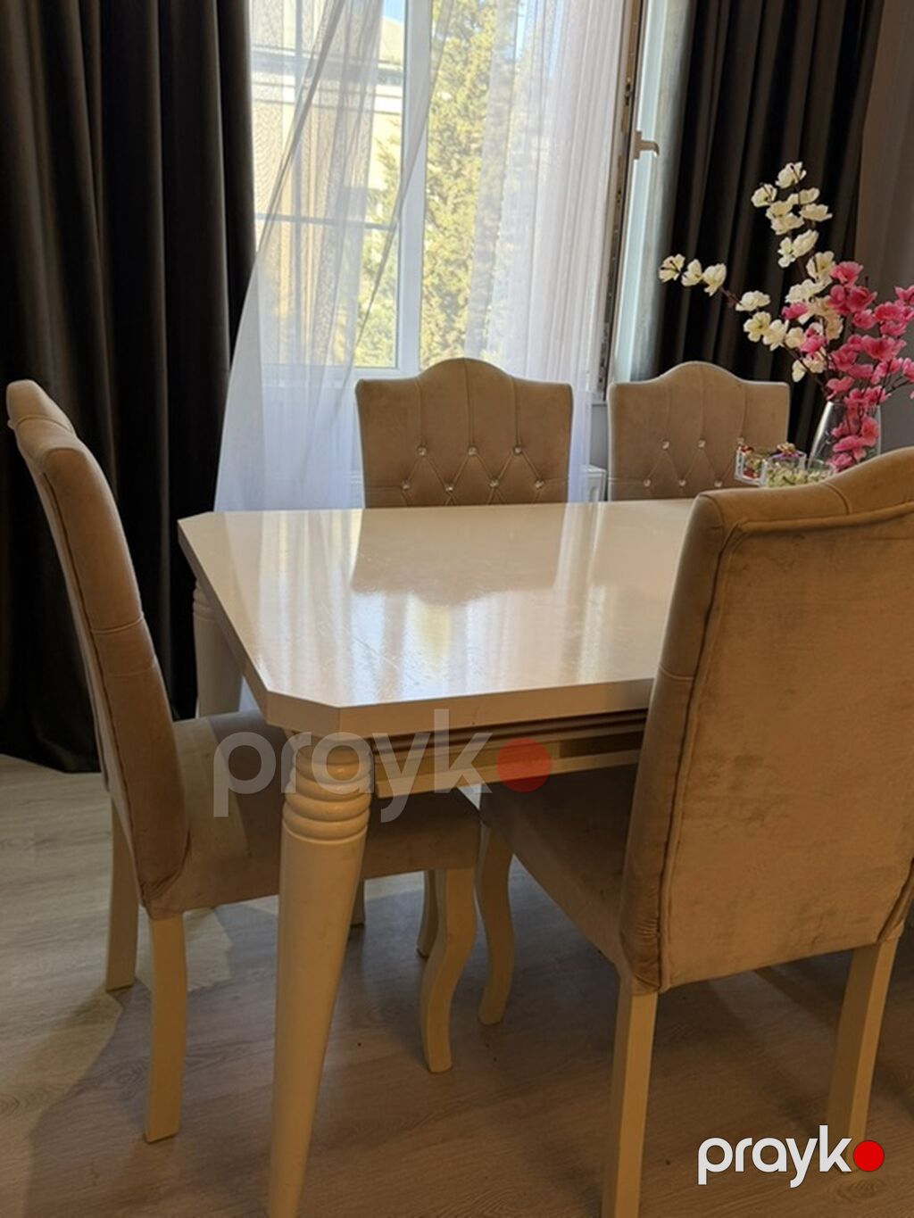 Yemək otağı dəsti – masa və 6 stul Qiymət: 450 azn, real alıcıya — Masalar və stullar, Masazır (2)