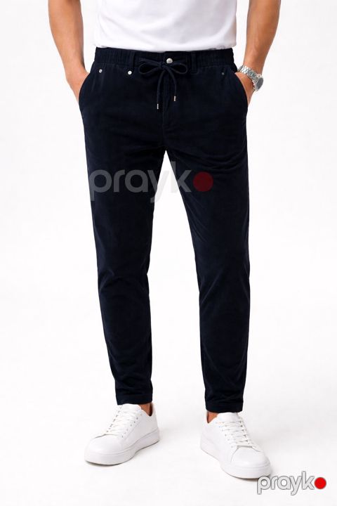 Kişilər üçün şalvar 05001, velvet, göy, ölçü 32 — Bakı