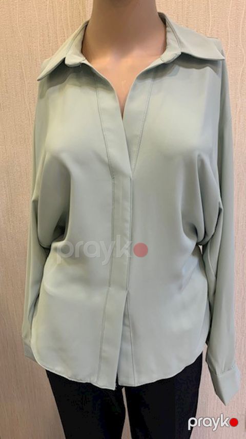 Qadınlar üçün uzunqol köynək Dessen 013280, yaşıl, polyester, ölçü 36 — Bakı