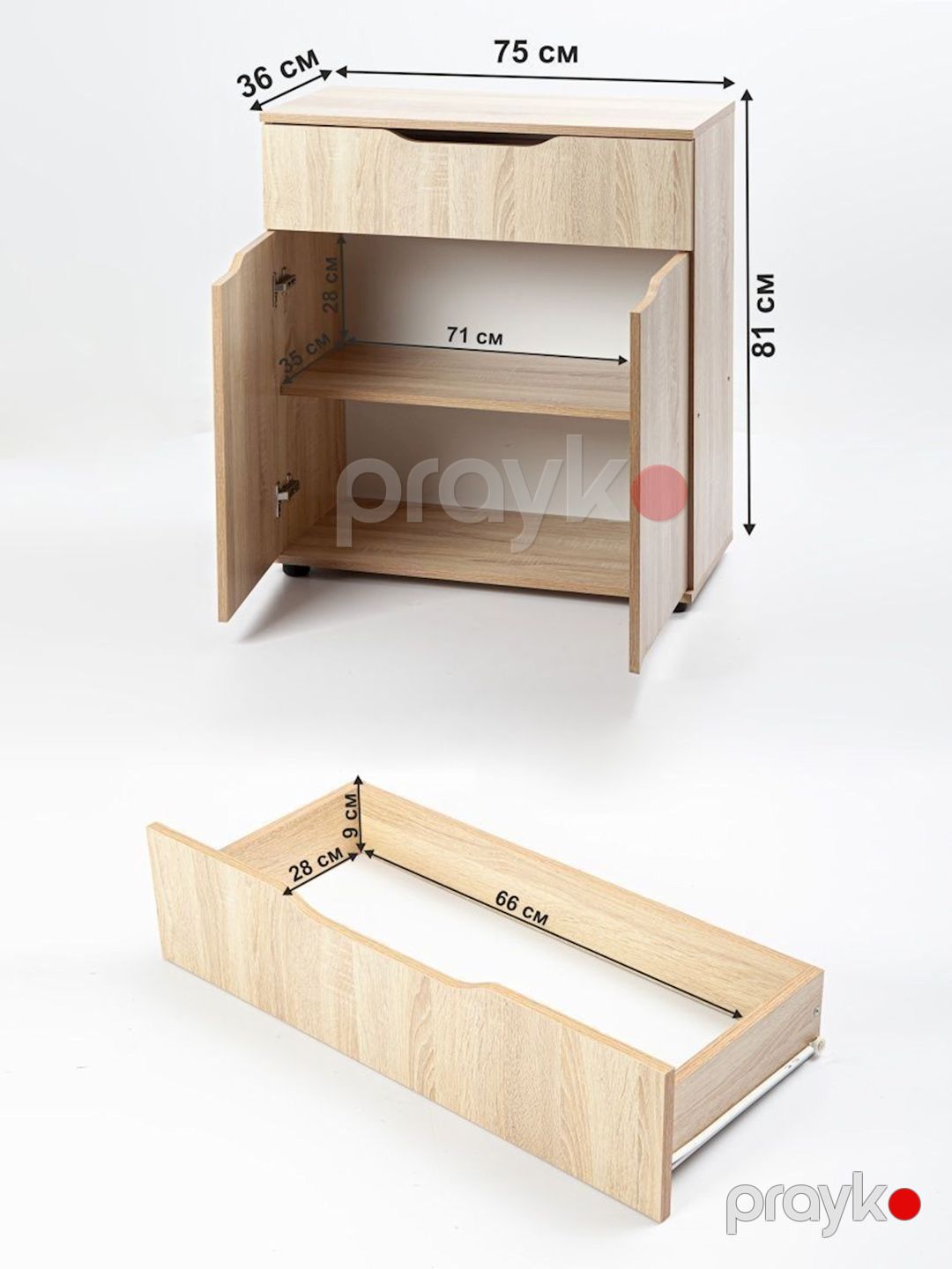 Komod Letta, bej, Ldsp, 75х35.5х82 sm — Mallar, Bakı (2)
