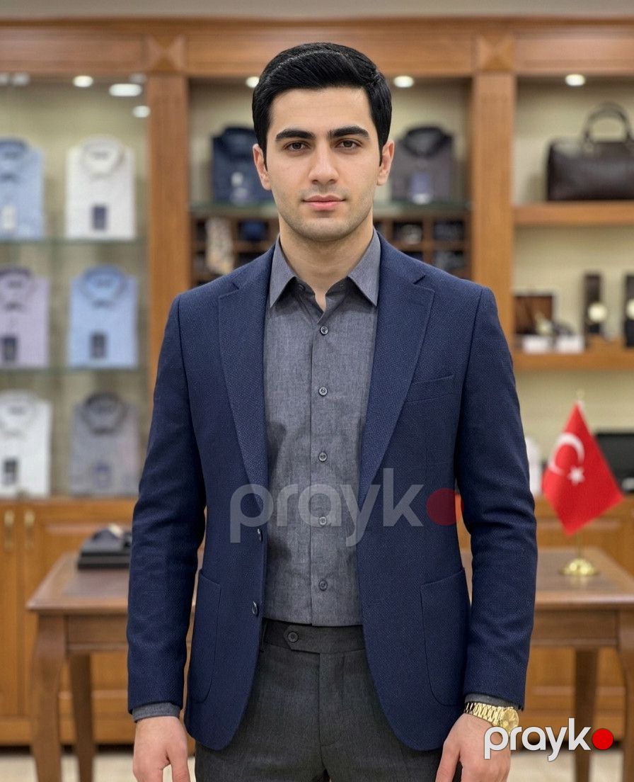 Kişilər üçün uzunqol köynək Türkoğlu VZYN089, boz, pambıq, ölçü L — Mallar, Bakı (3)