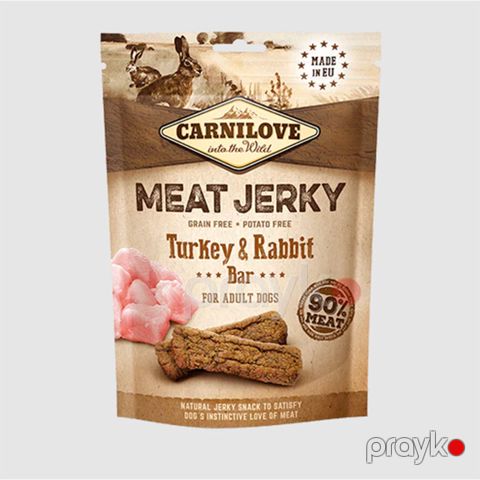 İtlər üçün qəlyanaltı Carnilove Meat Jerky Turkey & Rabbit, hinduşka və dovşan əti ilə, 100 q — Bakı