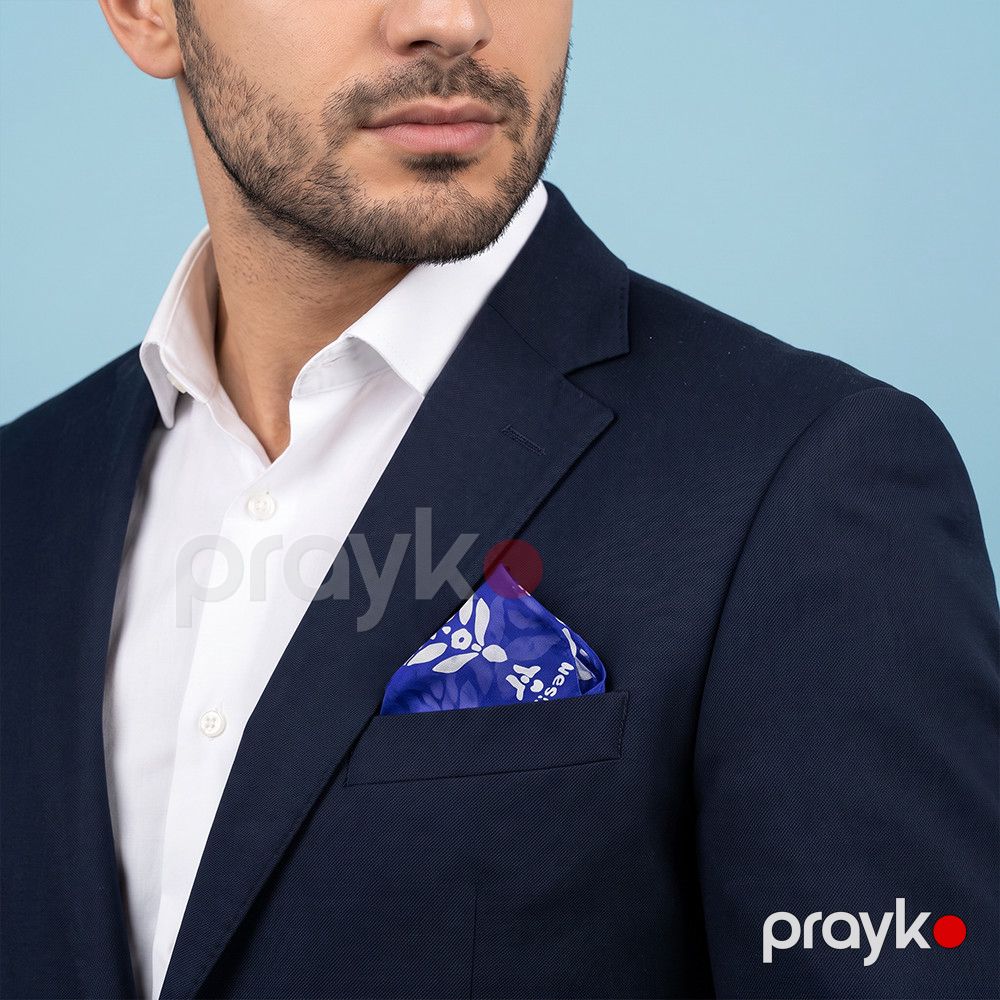 Kəlağayı Süsən, ipək, 33х33 sm, göy — Mallar, Bakı (2)