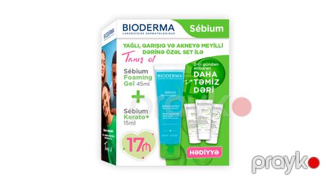 Problemli və akneyə meyilli dəri üçün dəst No Brand (Təmizləyici gel 45 ml + nəmləndirici gel-krem 15 ml) — Bakı