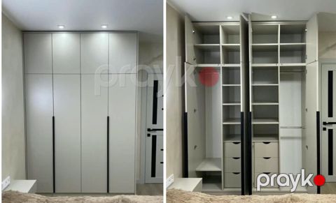 Yeni, 6 qapı, Siyirməli, Boz, Açılan, Düz dolab — Bakı