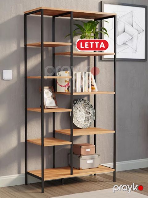 Stellaj Letta 3563_LetSpringCSStelBVot, LDSP-Loft, 152x34x75 sm, qəhvəyi — Bakı