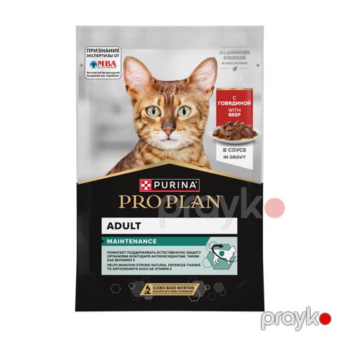 Nəm yem pişiklər üçün Purina ProPlan Adult mal əti dadı ilə, 85 q — Bakı
