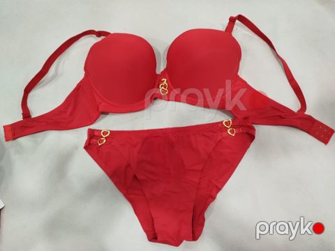 Qadın alt paltarı dəsti No brand, Büsthalter və tuman, Qırmızı, Poliester, Ölçü 85 — Bakı
