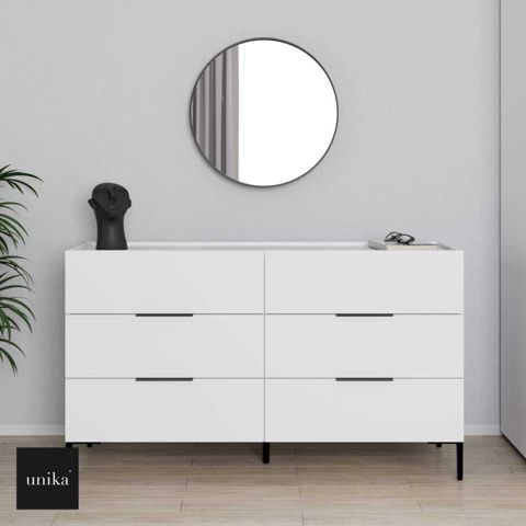 Çəkməcəli komod, Ldsp, ağ, 140x81x44 sm — Bakı
