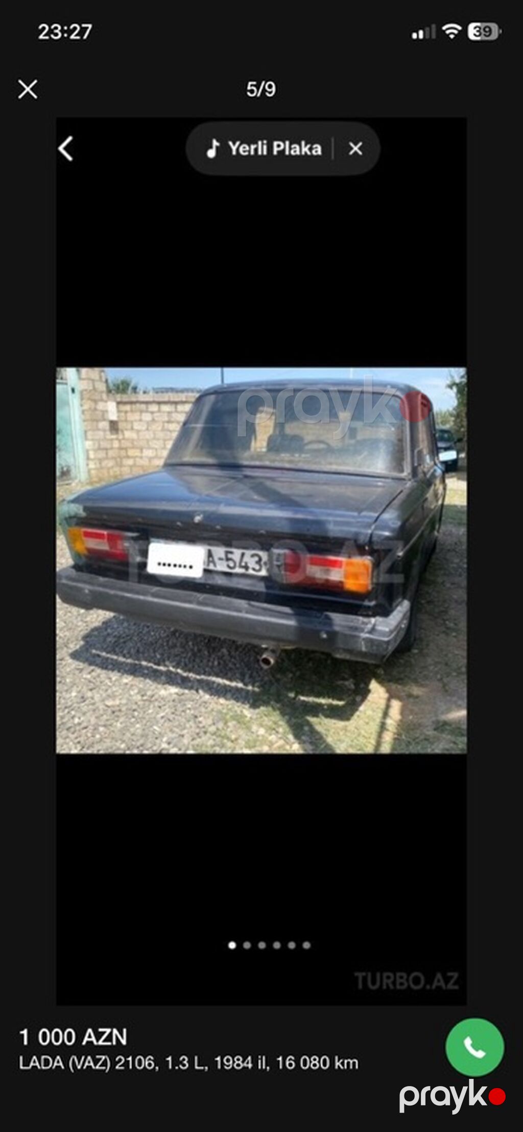 VAZ (Lada) 2106: 1.3 l 1982 il 16080 km Sedan — Avtomobillər, Ağdam (5)
