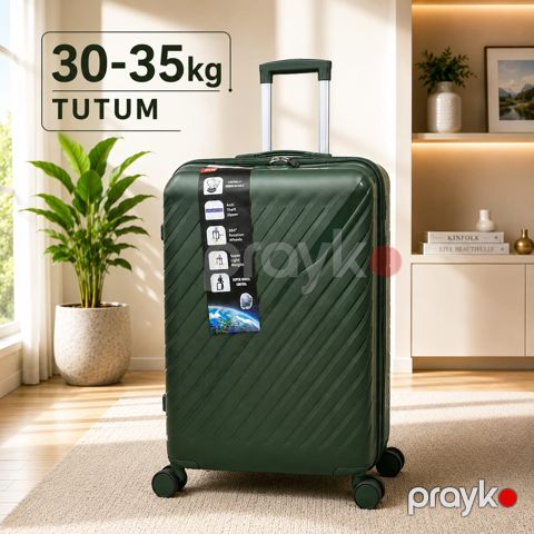 Çamadan 4 təkər, tünd yaşıl, plastik, ölçü 3XL — Bakı