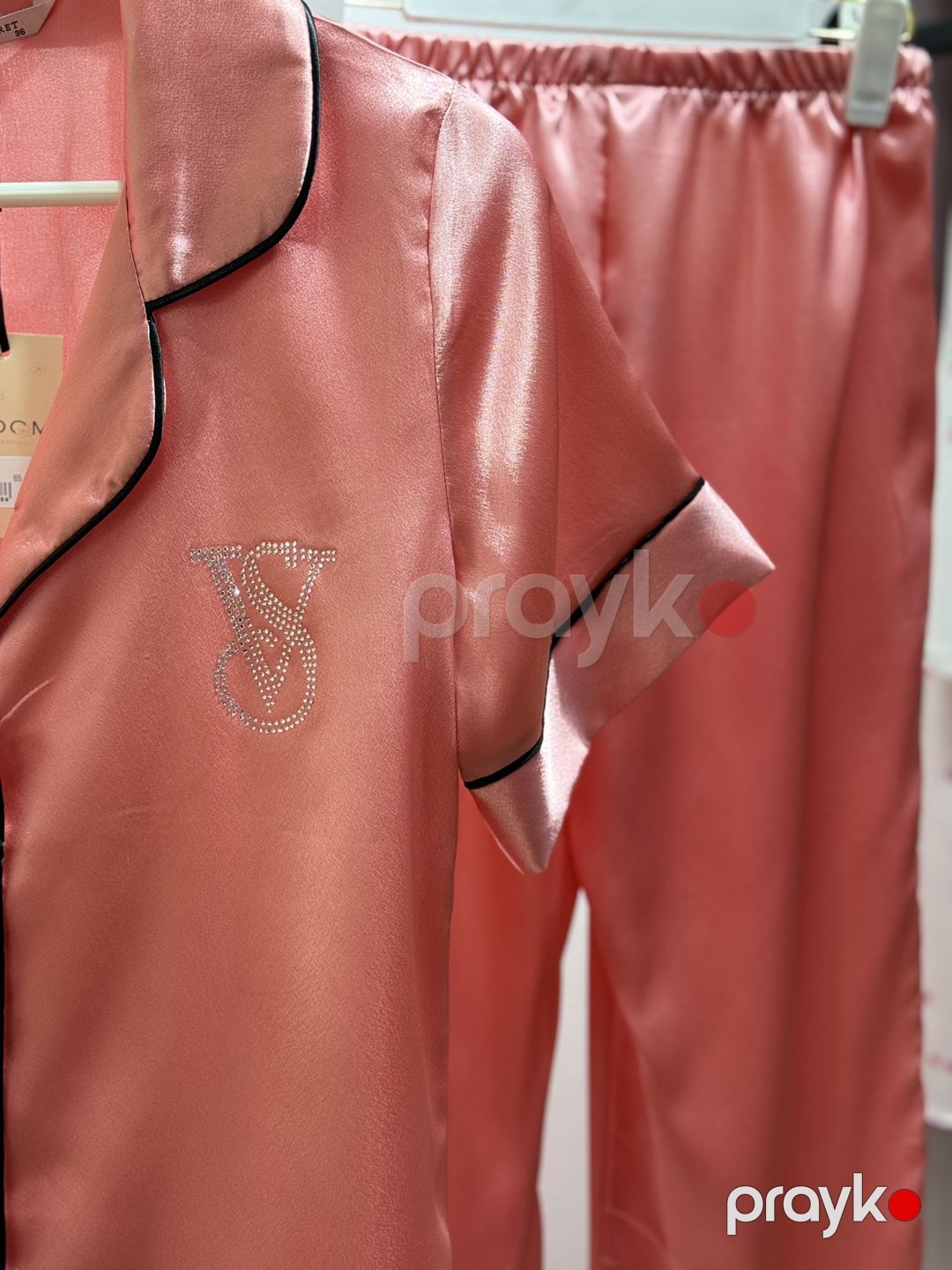 Qadınlar üçün şalvarlı pijama dəsti VS-3038, çəhrayı, atlas, ölçü 40 — Mallar, Bakı (3)