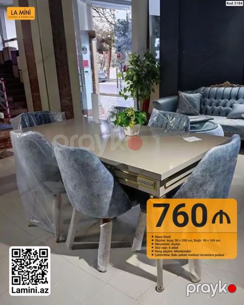 Məhsul: Masa dəsti (Kod: 3184) Xüsusiyyətlər: - Mexanizm: Açılan — Bakı