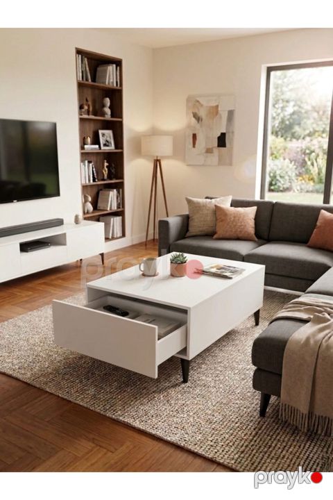 Jurnal masası ev_13900699, 60x100x42 sm, laminat/LDSP, ağ — Bakı