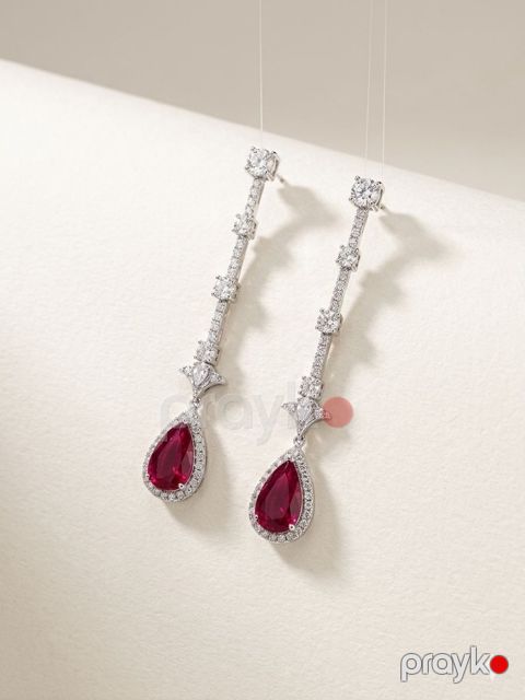 Qadın sırğaları GM76, qızıl 750 əyar, brilyant 2.30 karat, 9.50 q — Bakı