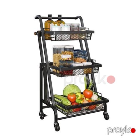 Mətbəx arabası nh_86avt, metal, qara, 94.5х30х44 sm — Bakı