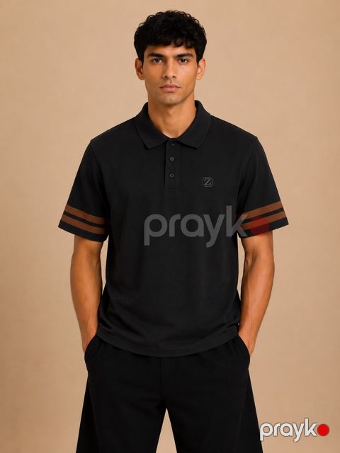Qısaqollu polo kişilər üçün VC_2589225, pambıq, qara, ölçü M — Bakı