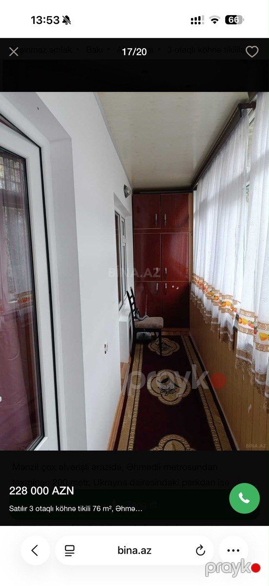 Satılır 3 otaqlı köhnə tikili 85 m² — Mənzil, Bakı (6)