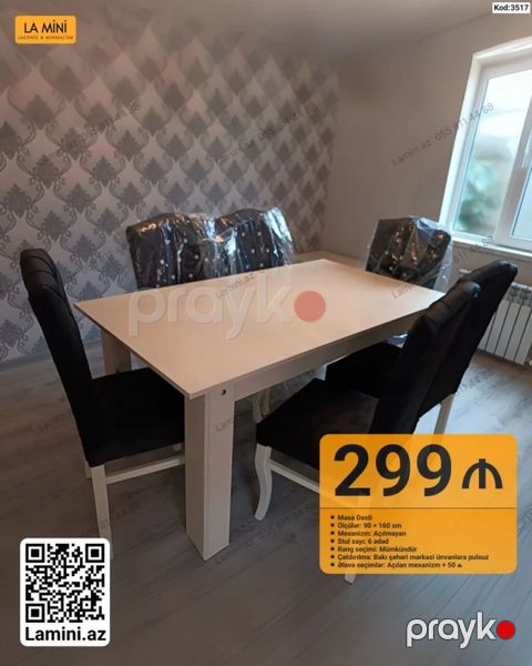 Masa dəsti – La Mini - Ölçülər: 90 160 sm - Mexanizm: Açılmayan — Bakı