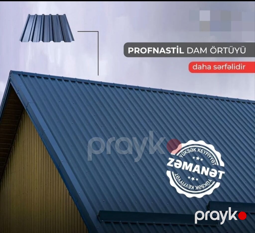 Dam örtüyü və montaj xidməti – Profnastil və metal kirəmit — Dam örtükləri, Bakı (5)
