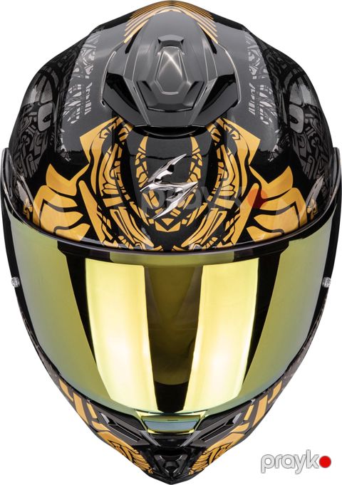 Motosikl dəbilqəsi Scorpion EXO Air Apus, Şüşə lif, Qara/Qızılı, ölçü M — Bakı