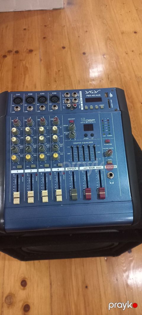 YX PMX-402 AUS – 4 kanallı aktiv mikser/amplifikator Xüsusiyyətlər — Beyləqan