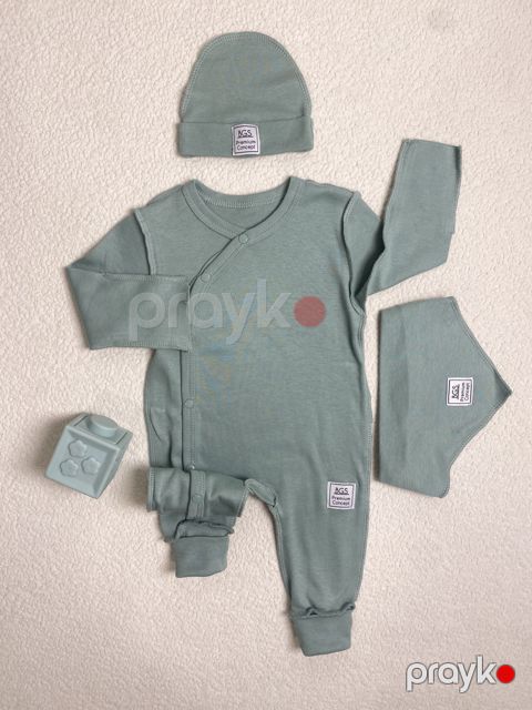 Yenidoğulmuş üçün dəst, pambıq, yaşıl, 0-1 ay — Bakı