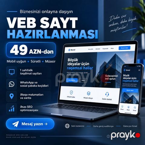Veb sayt hazırlanması - 49 AZN-dən Kiçik bizneslər və fərdi xidmət — Bakı