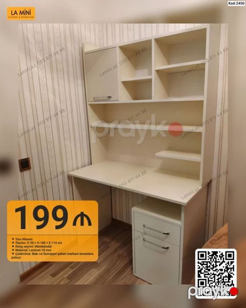 Düz masa, Stulsuz, Polkalı, Siyirməli, Sadə laminat — Bakı