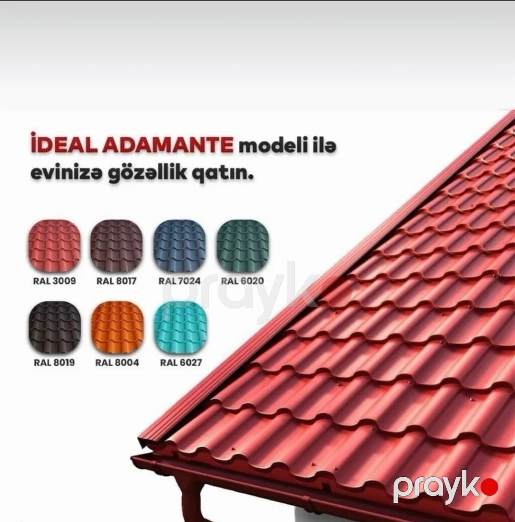 Profnastil və metal kirəmit dam örtükləri – İdeal Adamante modeli — Dam örtükləri, Bakı (2)
