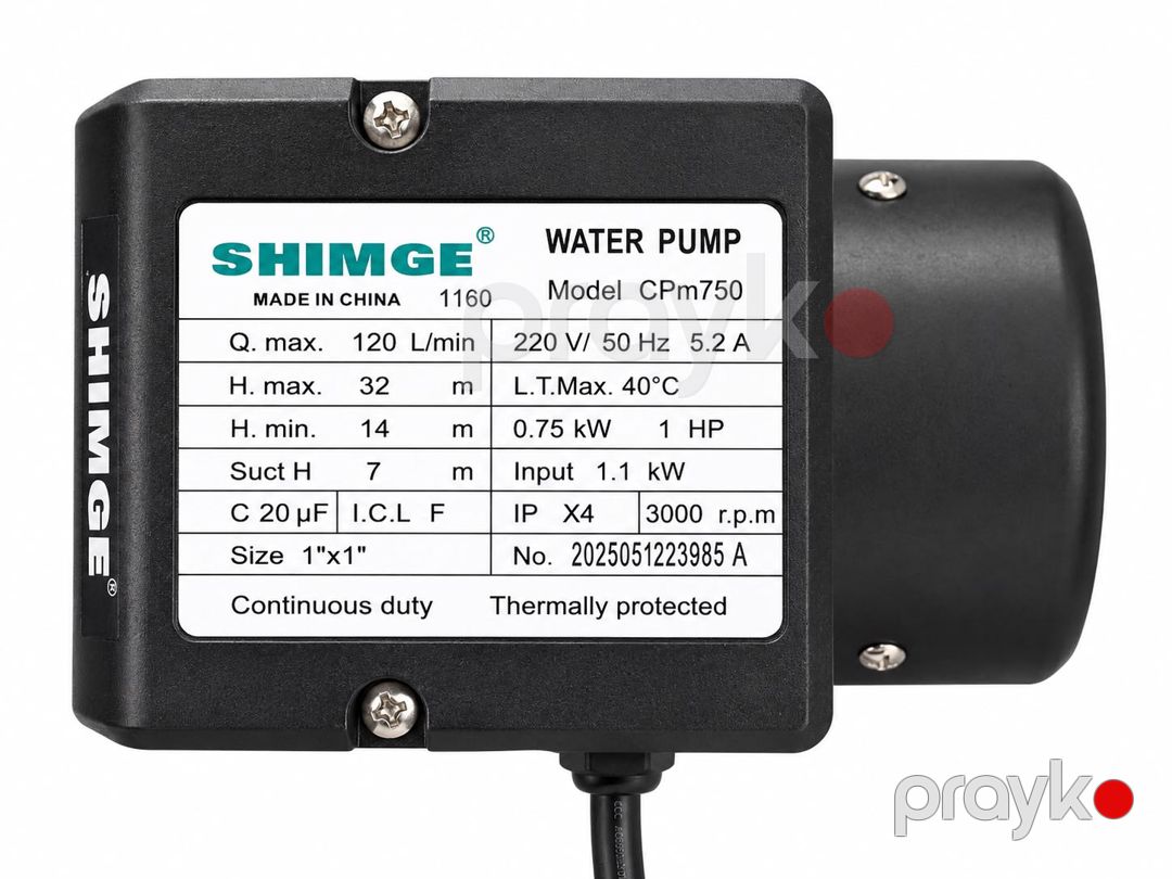 Səthi nasos Shimge CPM750-1160, mərkəzdənqaçma, 750 Vt, 32 m, 120 litr/dəq — Mallar, Bakı (2)