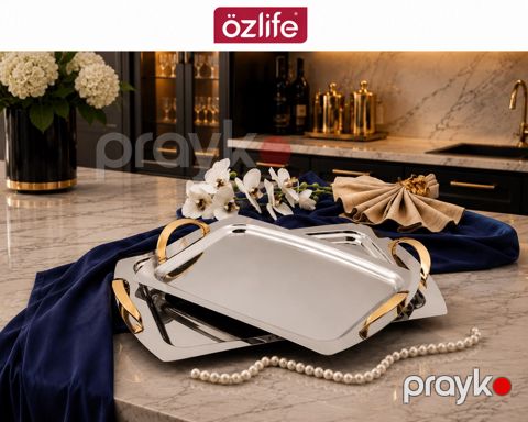 Sini dəsti Özlife SU-LI0242, Paslanmayan polad, 2 əd, 20x14 sm — Bakı